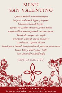 menu di san valentino 2022